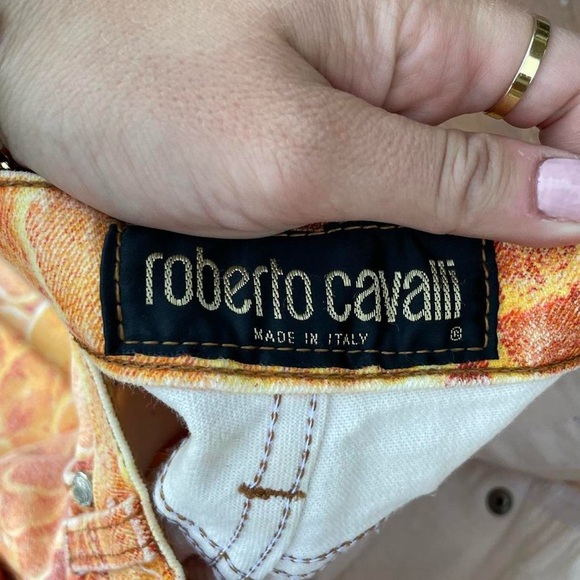 Roberto Cavalli "oranges" 1997 runway print capri pants - Picture 6 of 7